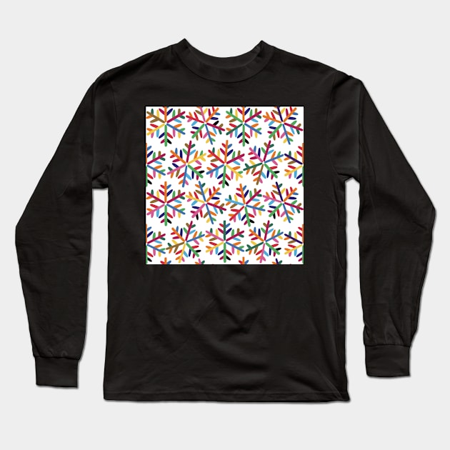 Colorful Snowflakes I Long Sleeve T-Shirt by colorofmagic